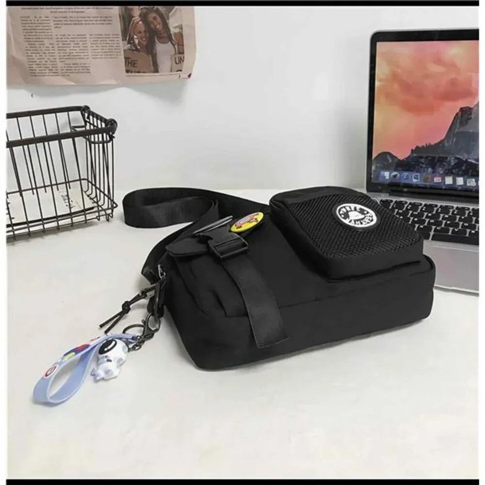 Black crossbody messenger sling shoulder bag for men travel work casual lightwei
